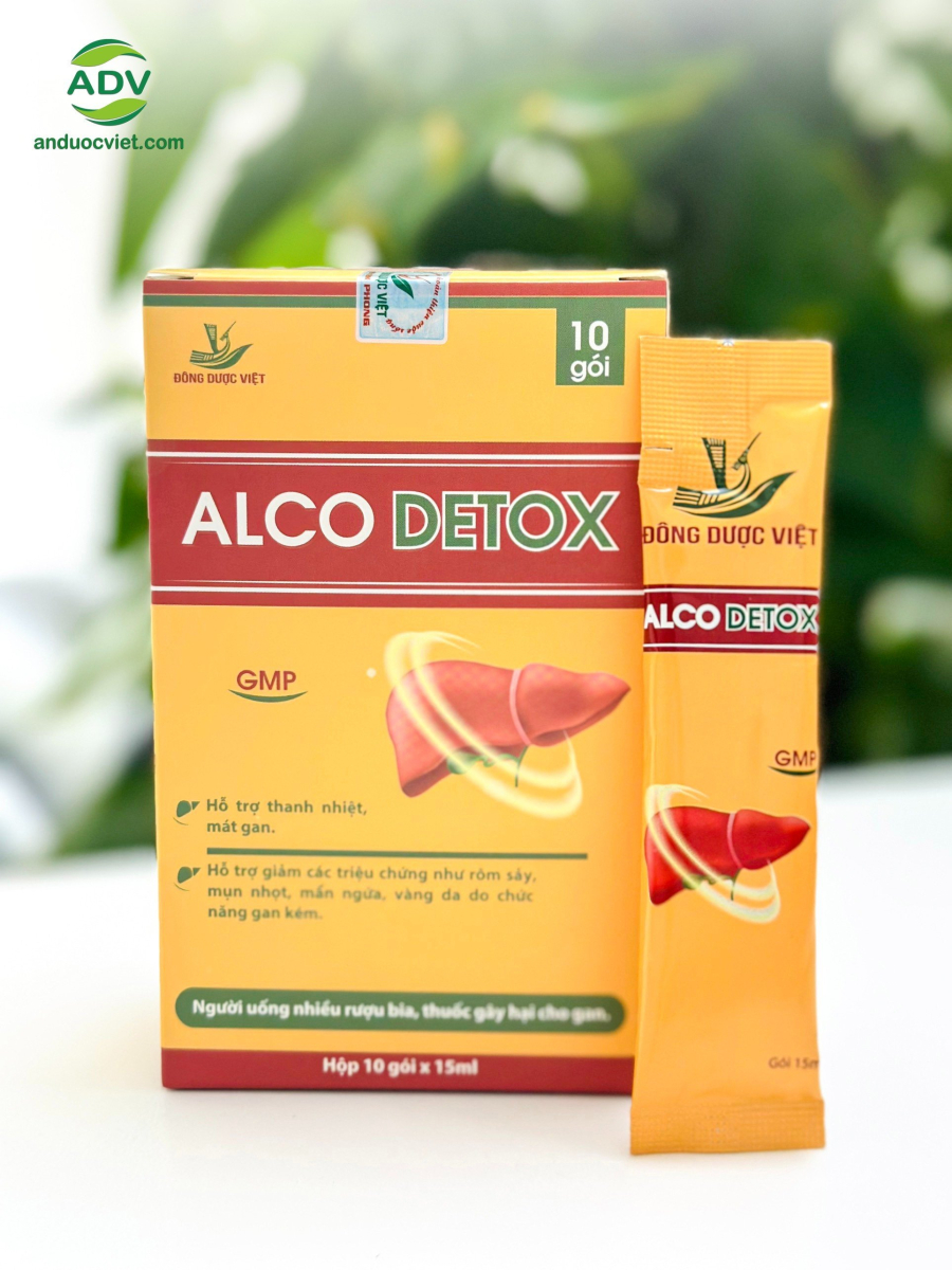 Nước Giải Rượu Bia Alco Detox, Hộp 10 gói (15ml) - An Dược Việt