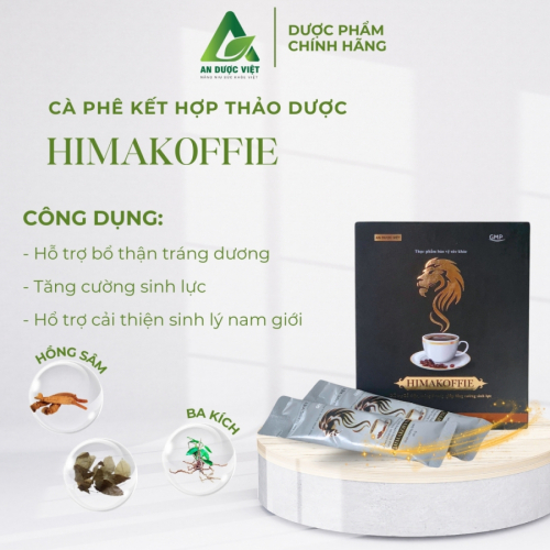 Thực phẩm chức năng HIMAKOFFIE hỗ trợ bổ thận tráng dương tăng cường sinh lực nam giới - 10 gói (10g/1 gói) An Dược Việt